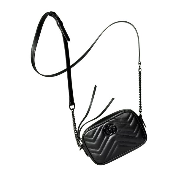Gucci Black Leather Cross Shoulder Bag - Image 3