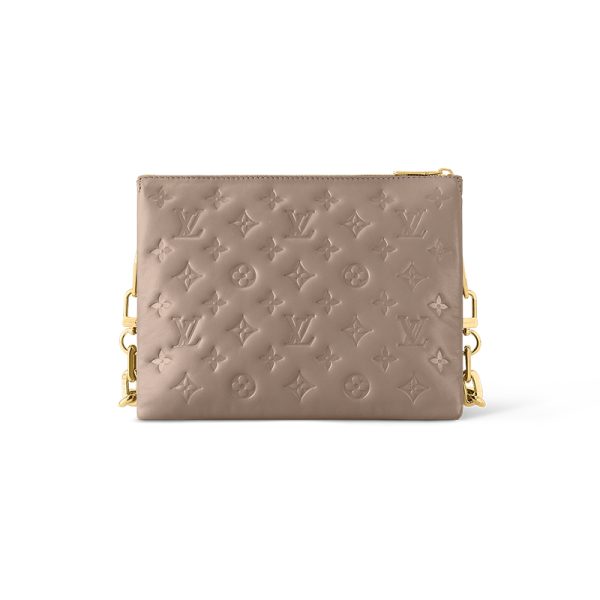 LV small grey brown sheepskin embossed single shoulder crossbody bag - Image 3