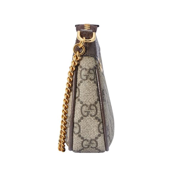 Gucci Mini Beige Canvas Gold Double G Shoulder Bag - Image 3