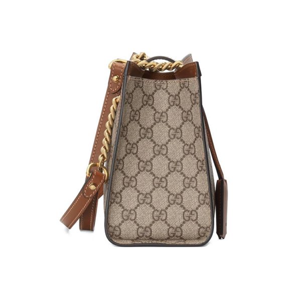 Gucci coffee colored canvas with leather shoulder bag - Image 3