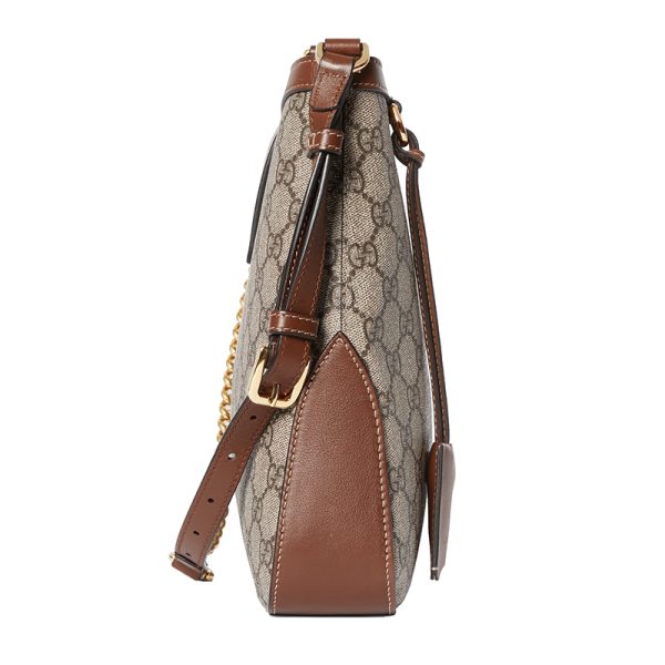 Gucci Medium Beige Canvas Brown Edge Lock Shoulder Bag - Image 3