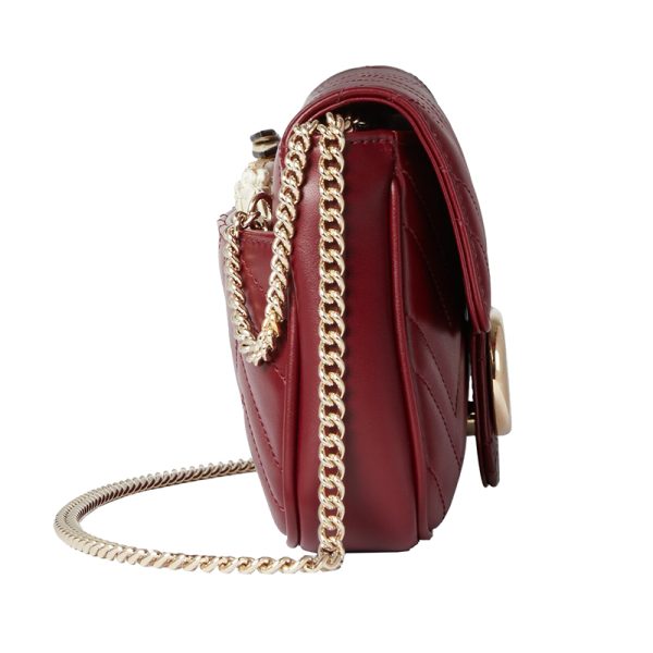 Gucci Mini Red Leather with White Shoulder Bag - Image 3