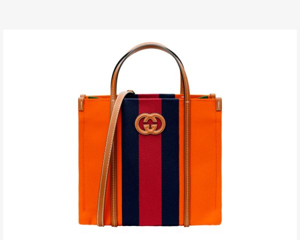 Gucci small orange canvas shoulder crossbody bag