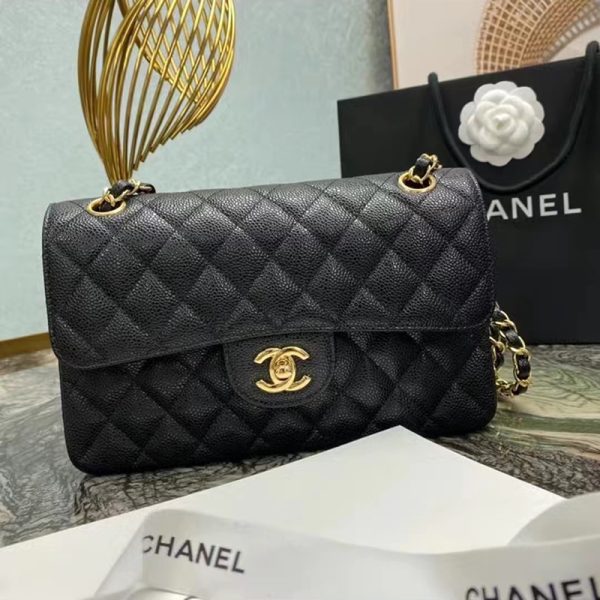 Chanel CF black gold classic calf leather diagonal cross bag - Image 3