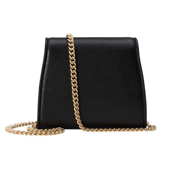 Gucci Black Leather Chain Cross Shoulder Bag - Image 3