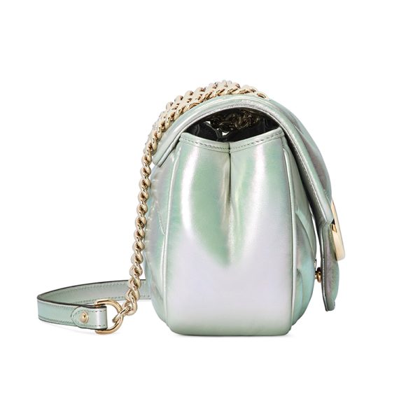 Gucci Silver Grey Leather Shoulder Bag - Image 3