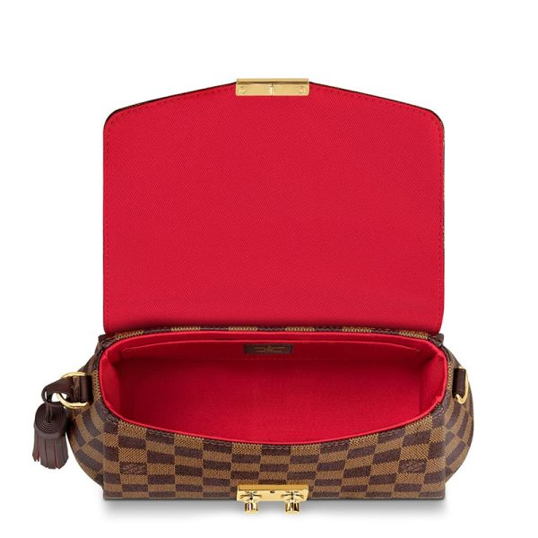 LV ebony checkerboard pattern same color single shoulder crossbody handbag - Image 3