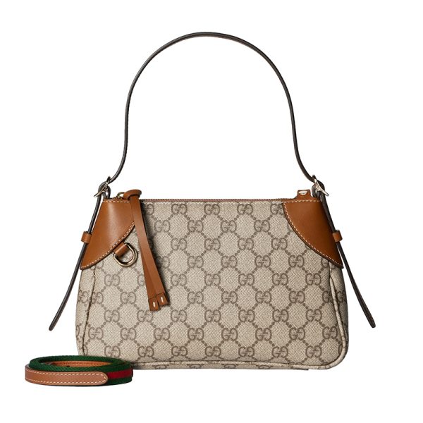Gucci Small Brown Canvas Shoulder Bag - Image 3