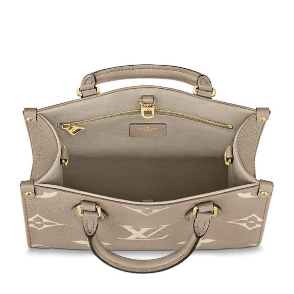 LV Elephant Grey/Milk White Double Color Embossed Grain Shoulder Bag - Image 3