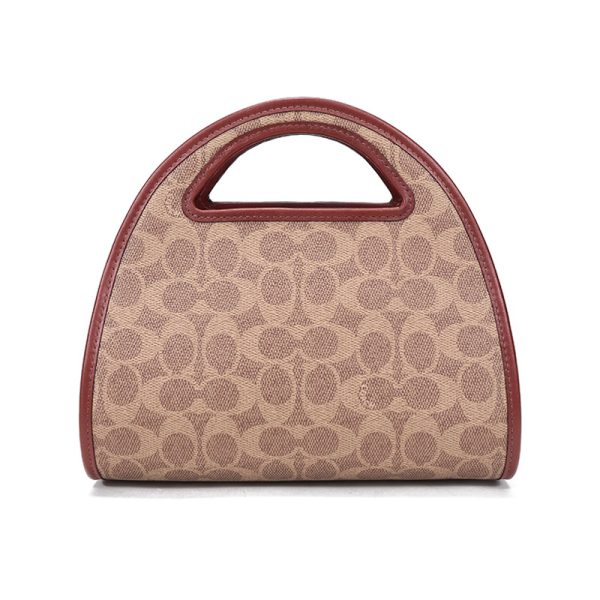 Coach coated canvas paired with leather handbag, single shoulder crossbody bag - Image 2