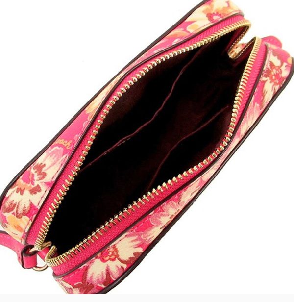 Coach Pink Coated Canvas with Leather Retro Daisy Printed Shoulder Bag - Image 3