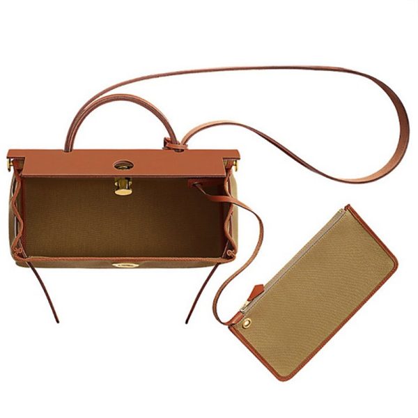Hermes canvas cowhide shoulder bag - Image 3