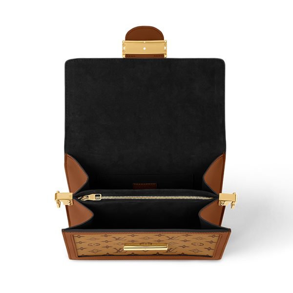 LV medium brown black canvas flip open shoulder bag - Image 3