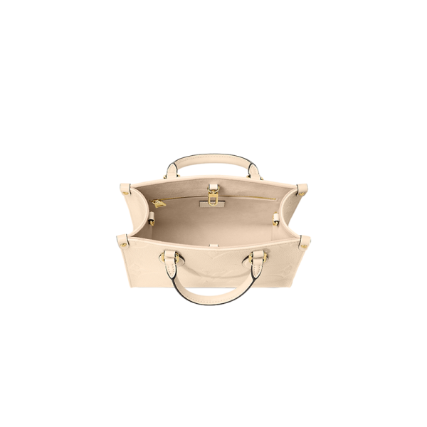 LV small cream beige embossed grain cowhide tote bag - Image 3