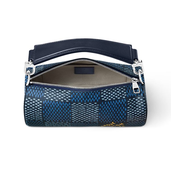 LV Small Blue Canvas Mesh Zipper Shoulder Bag - Image 3