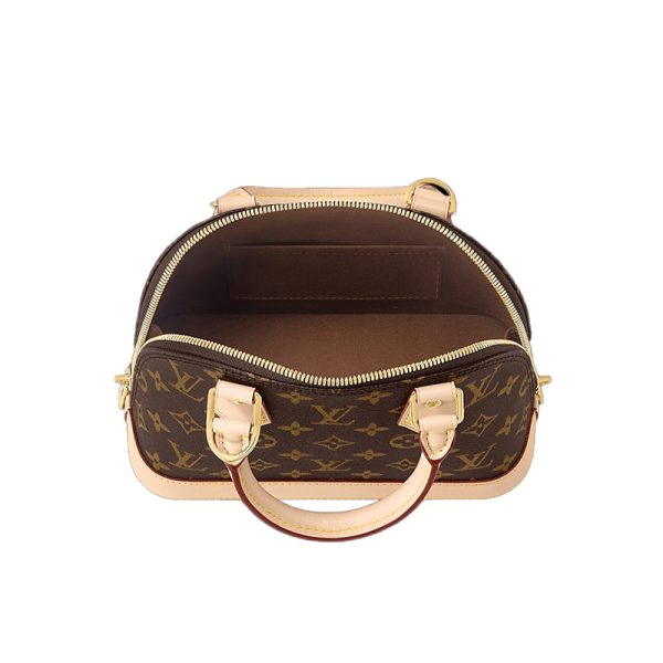LV brown vintage canvas gold padlock shoulder strap shoulder bag - Image 3