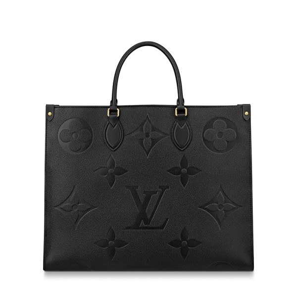 LV large black floral embossed grain leather single shoulder handbag - Image 4