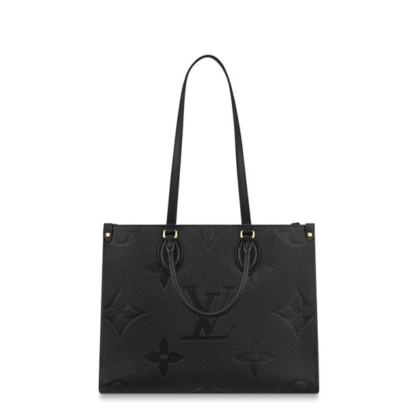 LV medium black embossed grain leather single shoulder handbag with embossed grain pattern - Image 4