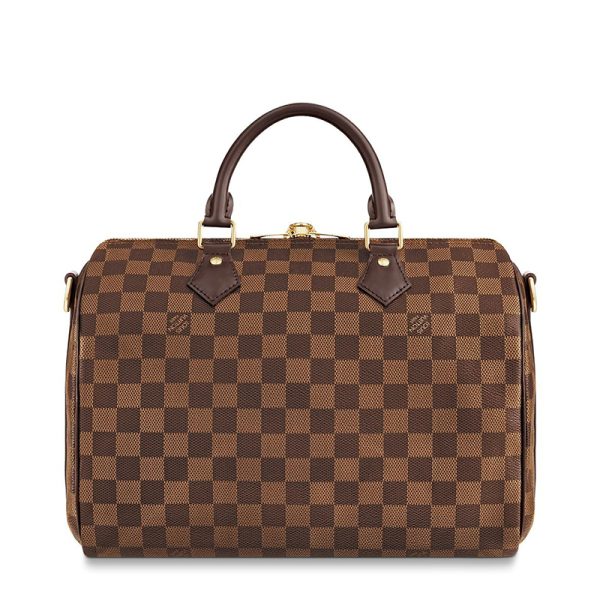 LV ebony checkerboard canvas embellished leather single shoulder crossbody handbag - Image 4