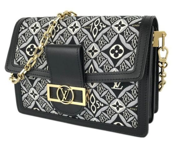 LVDauphine black fabric/leather shoulder bag - Image 3