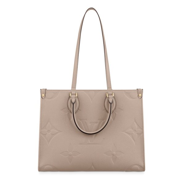 LV medium beige embossed grain cowhide gold buckle shoulder bag - Image 4