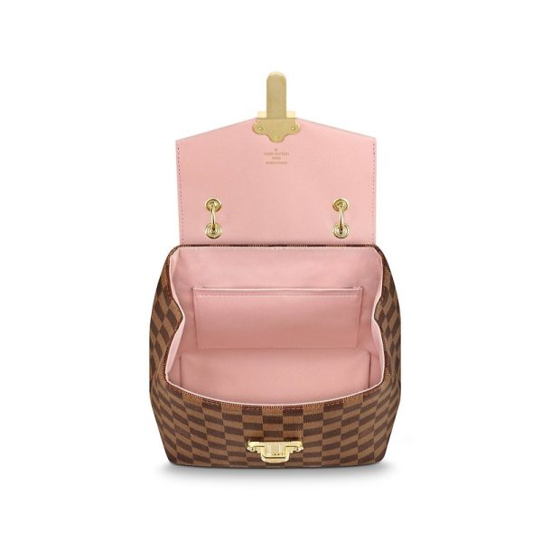 LV plaid canvas and fine grain cowhide backpack - Image 4