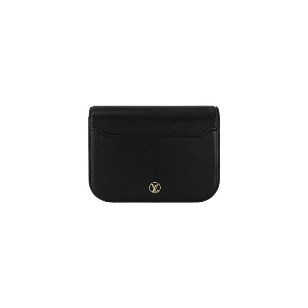 LV medium black calf leather flip open shoulder crossbody bag - Image 4