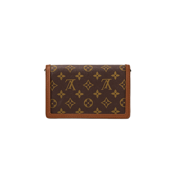 LV canvas canvas with leather chain shoulder bag - Image 4