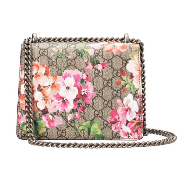 Gucci leather geranium red flower wine god chain crossbody bag - Image 4