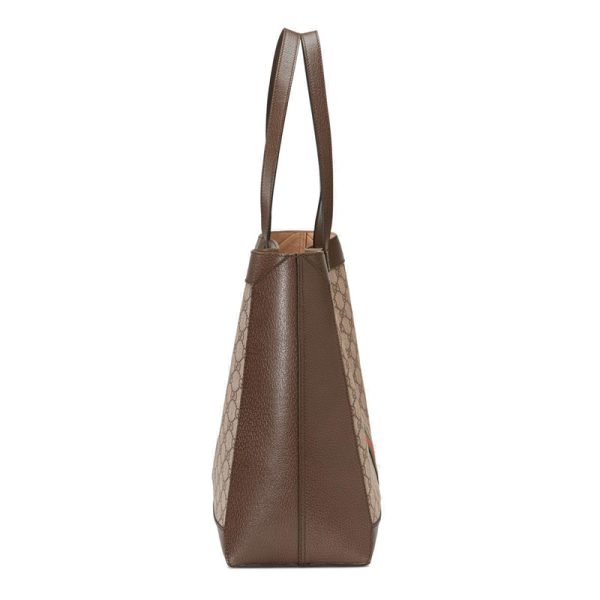 Gucci Classic Double G Red Green Striped Beige Canvas Handbag - Image 4