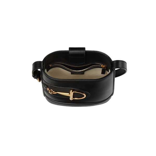 Gucci small black leather bucket handbag - Image 4