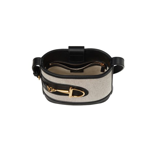 Gucci small grey leather bucket handbag - Image 4