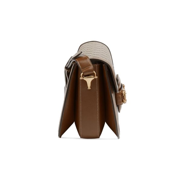 Gucci printed canvas horseneck buckle shoulder crossbody bag - Image 4