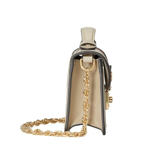 Gucci mini beige vintage canvas leather shoulder bag - Image 4