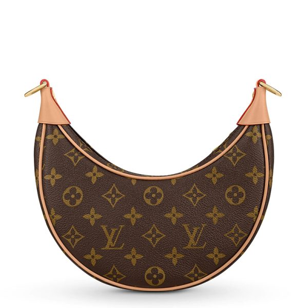 LV Old Flower Canvas Pea Crescent Single Shoulder Handbag - Image 4