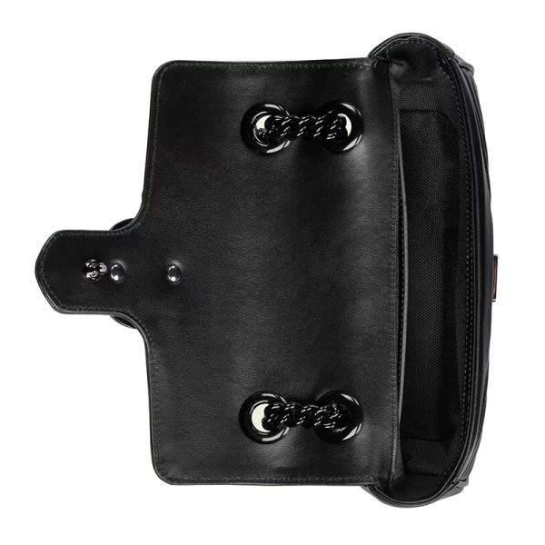 Gucci black herringbone stitched leather shoulder bag - Image 4