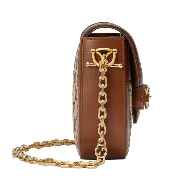 Gucci Mini Brown/Ebony Crystal Decorative Shoulder Cross Bag - Image 4