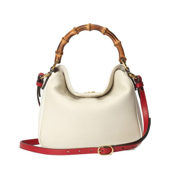 Gucci small white leather bamboo handle shoulder bag - Image 2
