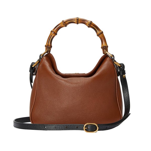 Gucci Small Natural Leather Bamboo Handle Shoulder Bag - Image 4