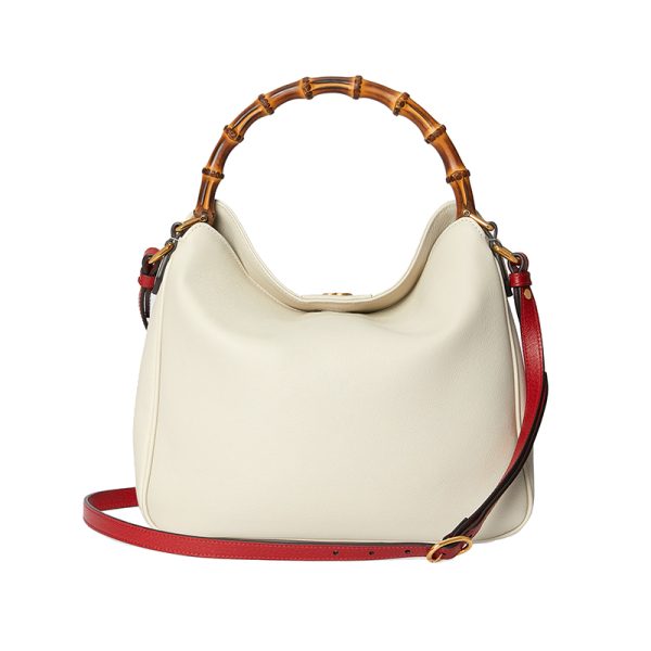 Gucci medium-sized white leather bamboo handle shoulder bag - Image 4