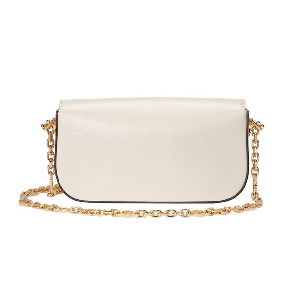 Gucci white small leather gold chain shoulder bag - Image 4