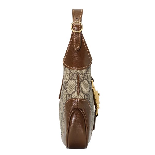 Gucci mini brown calf leather patchwork canvas shoulder diagonal cross bag - Image 4