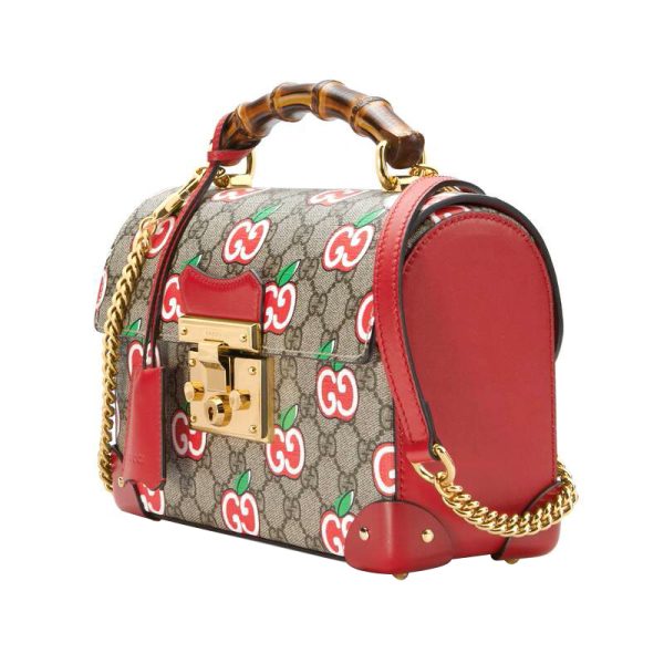 Gucci Red Apple Bamboo Knot Handbag - Image 4
