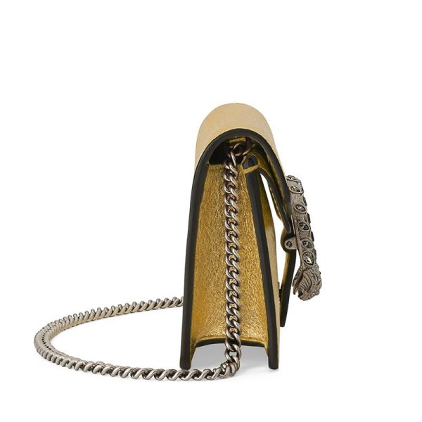 Gucci Mini Gold Leather Shoulder Cross Bag - Image 4