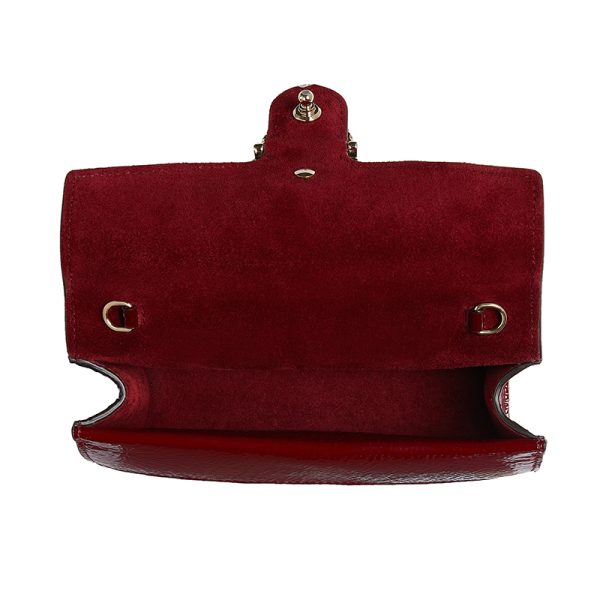 Gucci Mini Red Lacquer Leather Tiger Head Flip Shoulder Bag - Image 4