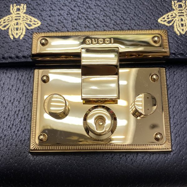 Gucci black full leather Xiaomi Peak hot stamping bag - Image 4