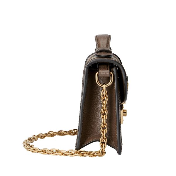 Gucci Mini Ebony Beige Canvas Shoulder Bag - Image 4