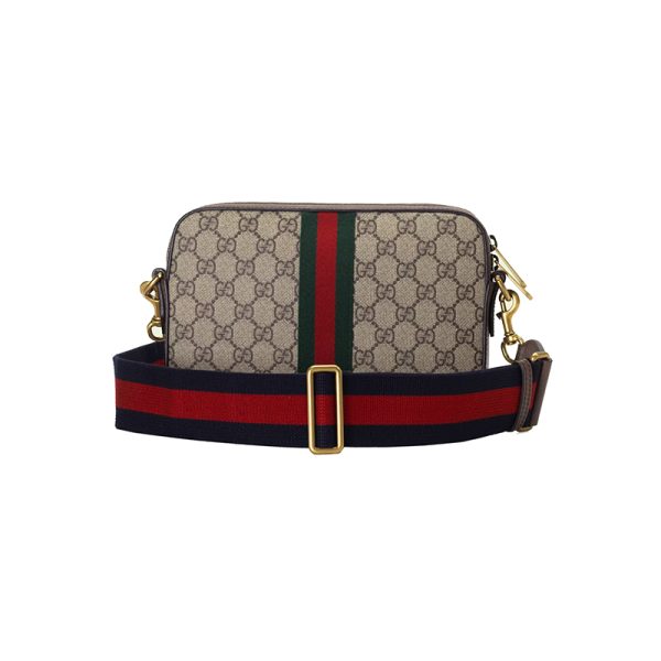 Gucci beige/ebony canvas brown leather shoulder bag - Image 4