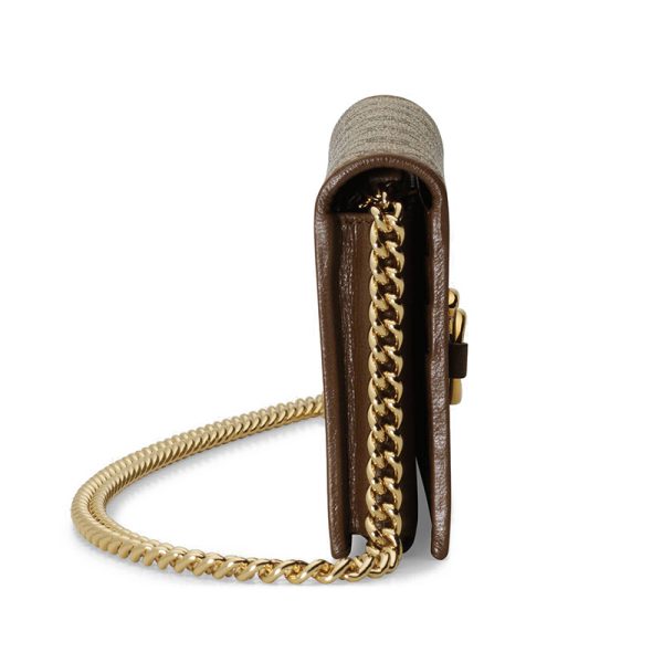Gucci Brown Leather Chain Shoulder Bag - Image 4