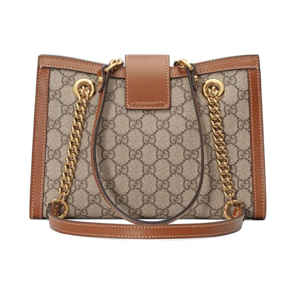 Gucci coffee colored canvas with leather shoulder bag - Image 4